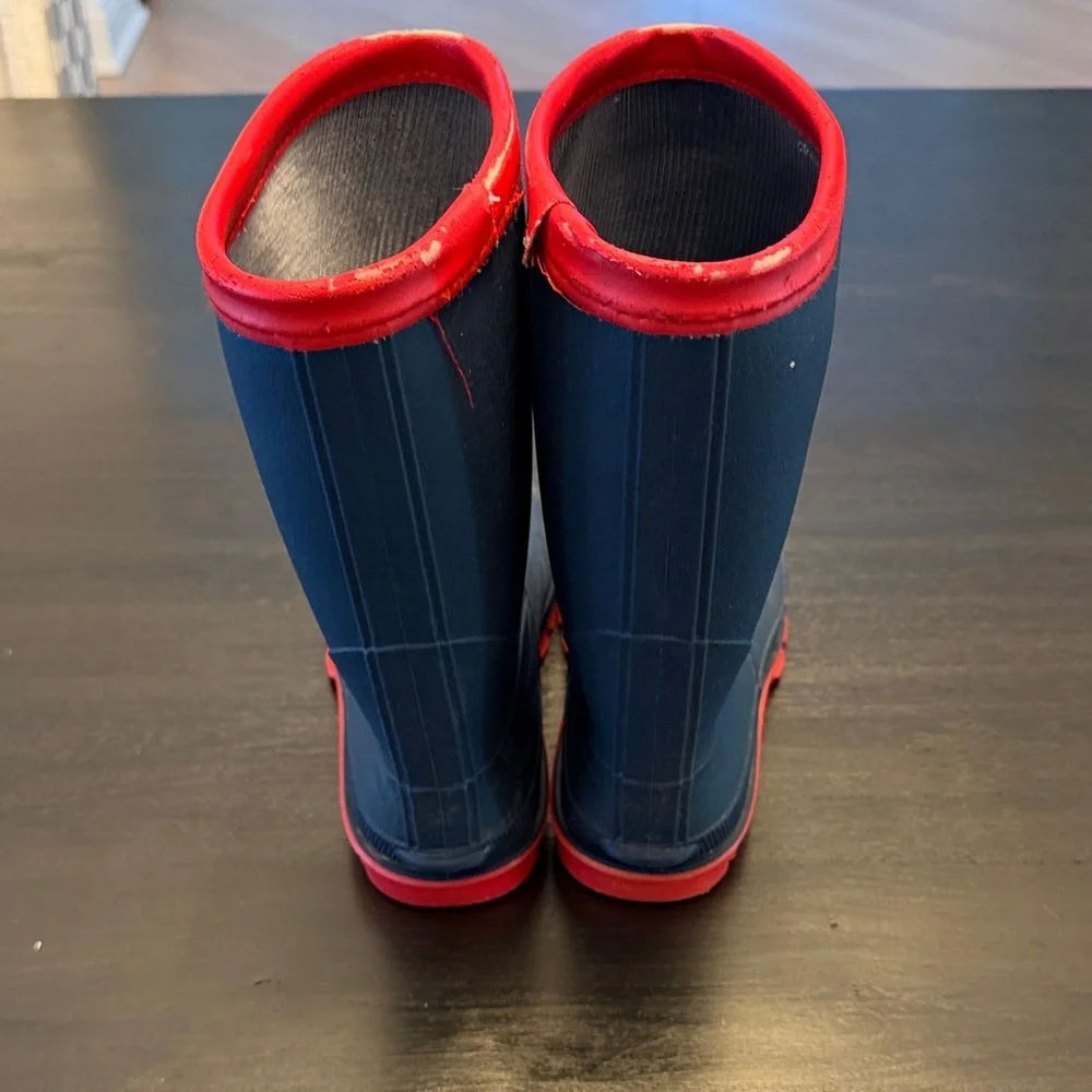 Kids Blue and Red Rain Boots